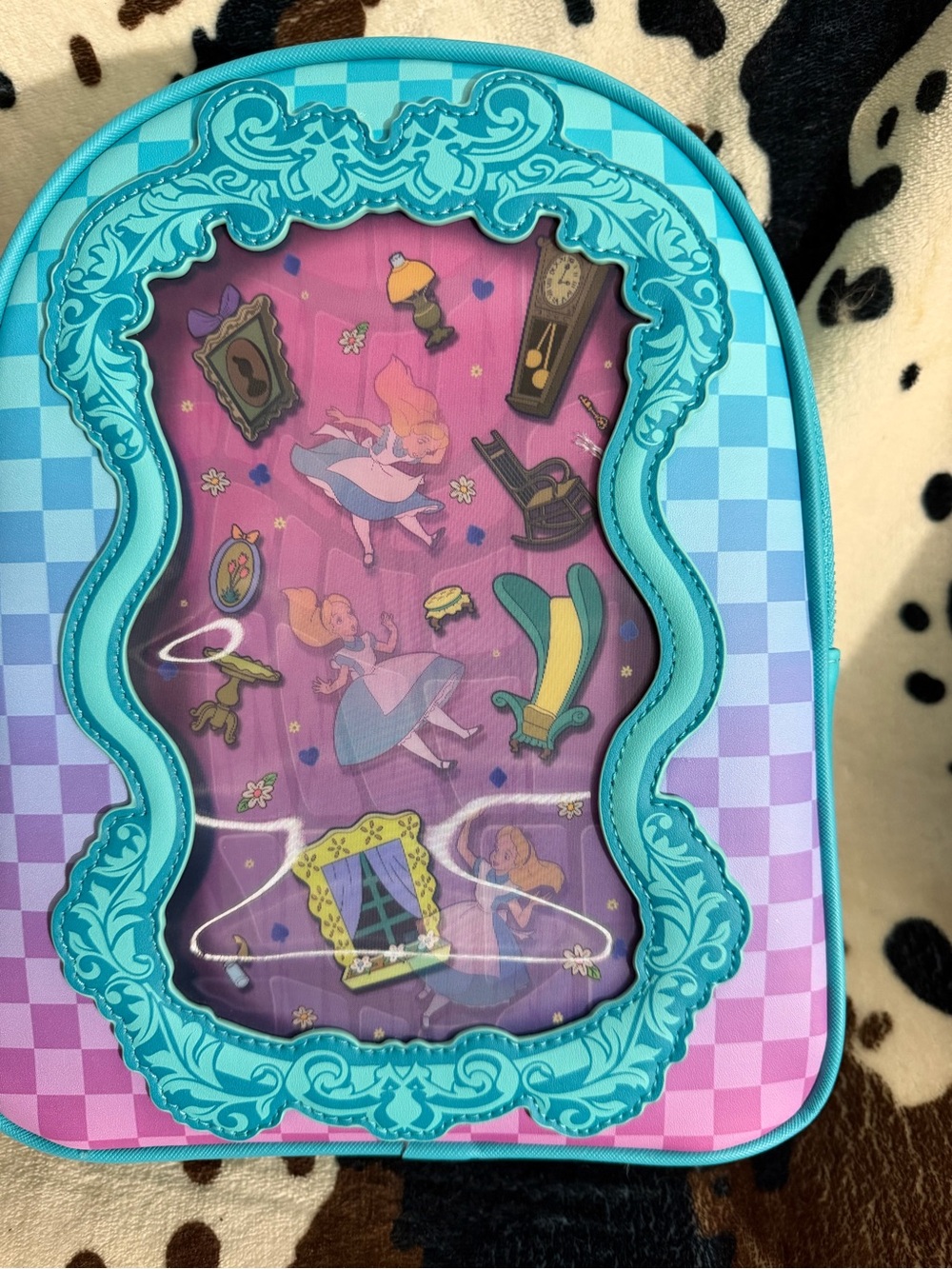 Alice-Themed Backpack Pouch - Blue & Purple